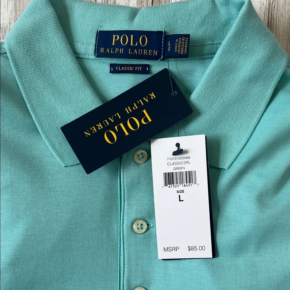 Polo by Ralph Lauren Aqua Short-Sleeve Classic Fit Polo - Picture 2 of 3